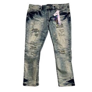 Men's Distressed Blue Jeans Sz 42/32 smoke rise